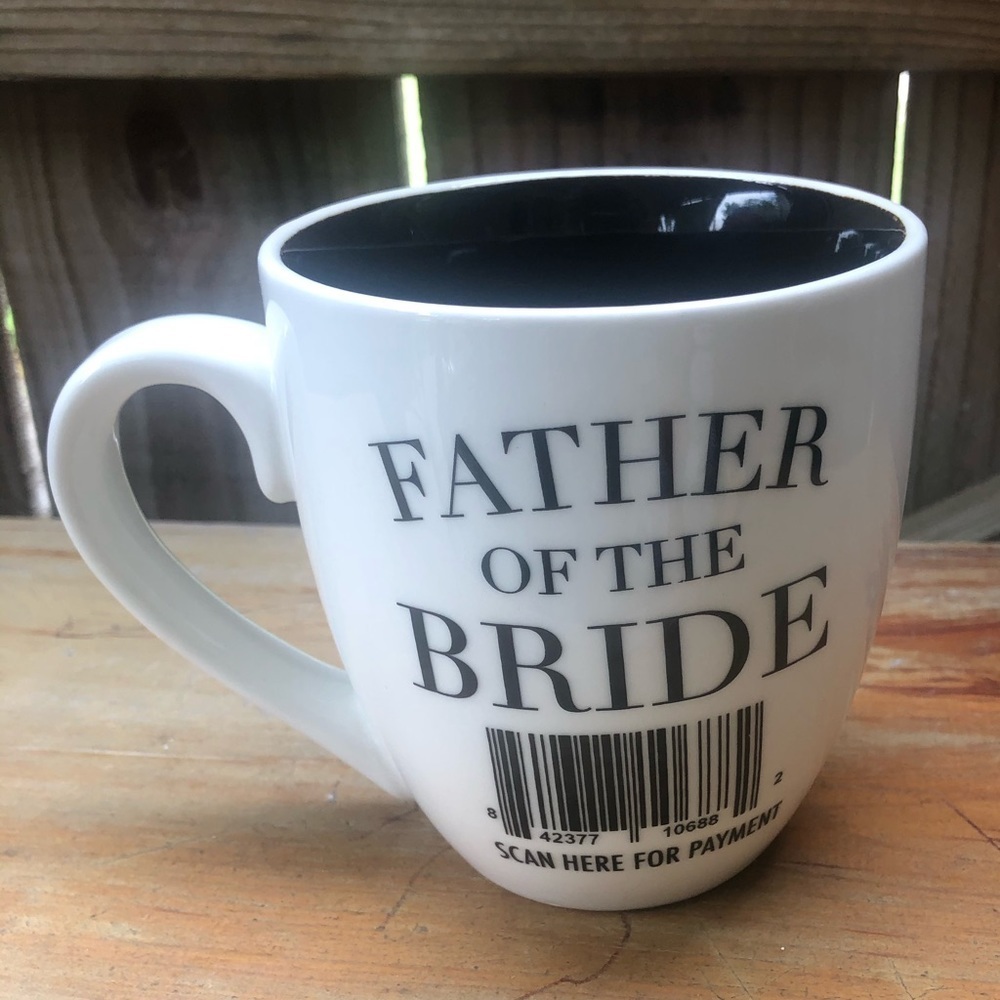 Mary Square Father of the Bride Scan Here For Payment Oversized 18oz Coffee Mug